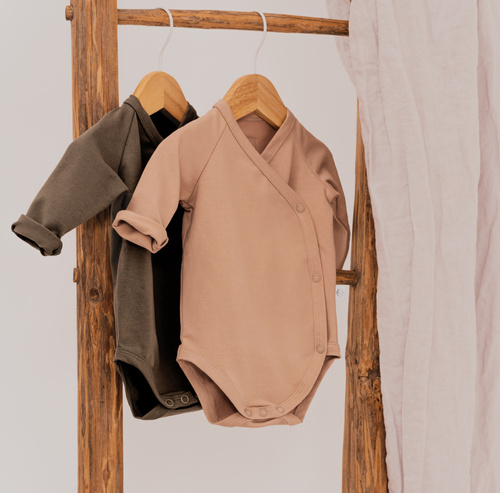 Kimono bodysuit with long sleeves